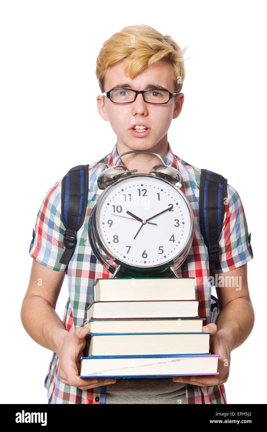 Young student isolated on white Stock Photo - Alamy