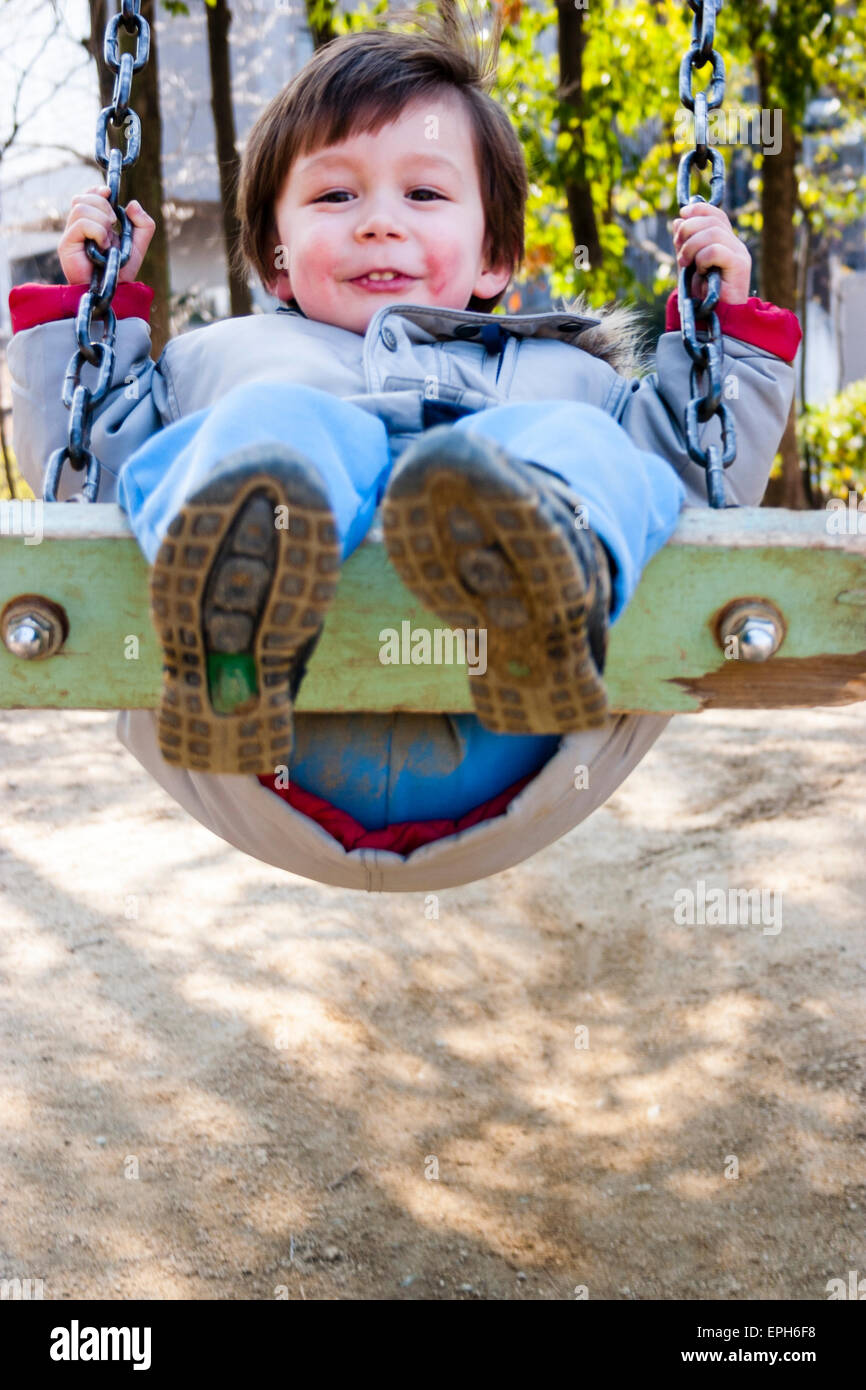 2 Or 3 Year Old Caucasian Child Boy Happily Playing On