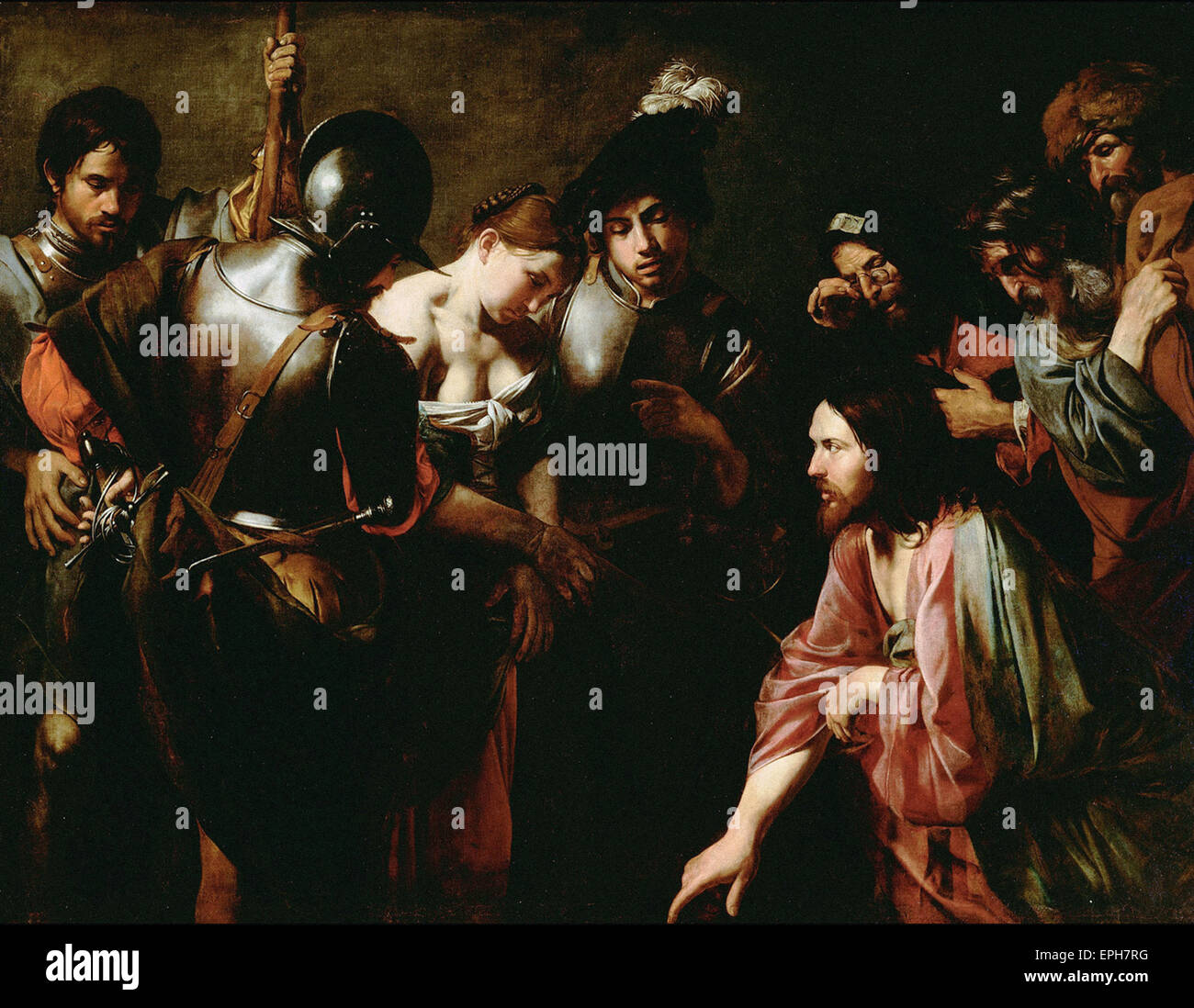 Valentin de Boulogne  Christ and the Adulteress Stock Photo