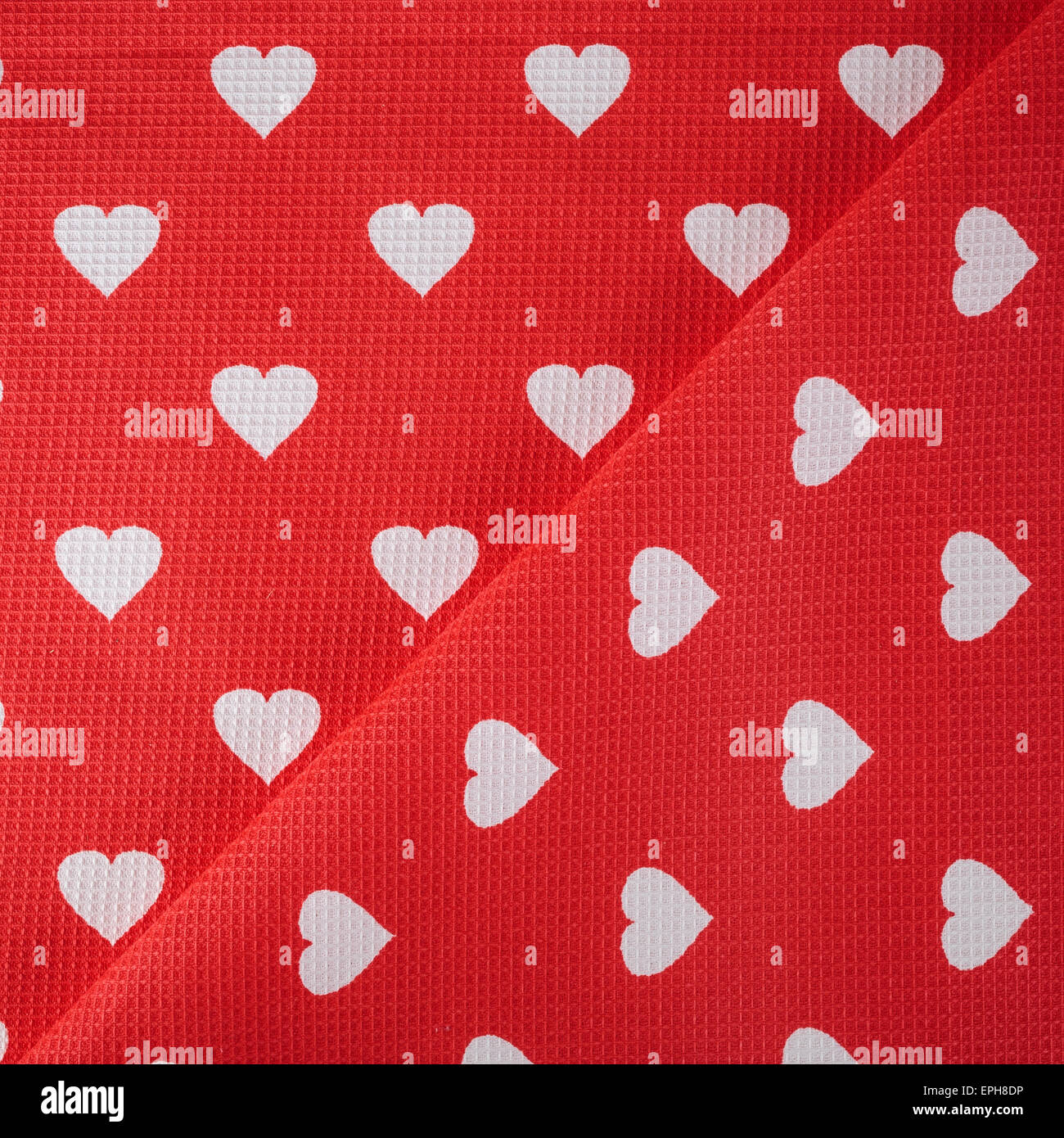 Texture of white hearts on a bright red fabric Stock Photo - Alamy