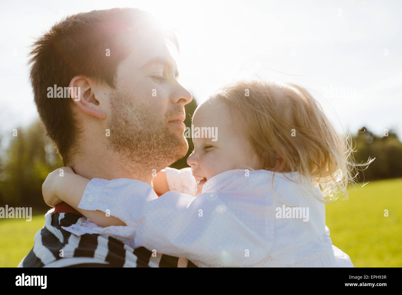 father and daughter in the park Stock Photo - Alamy