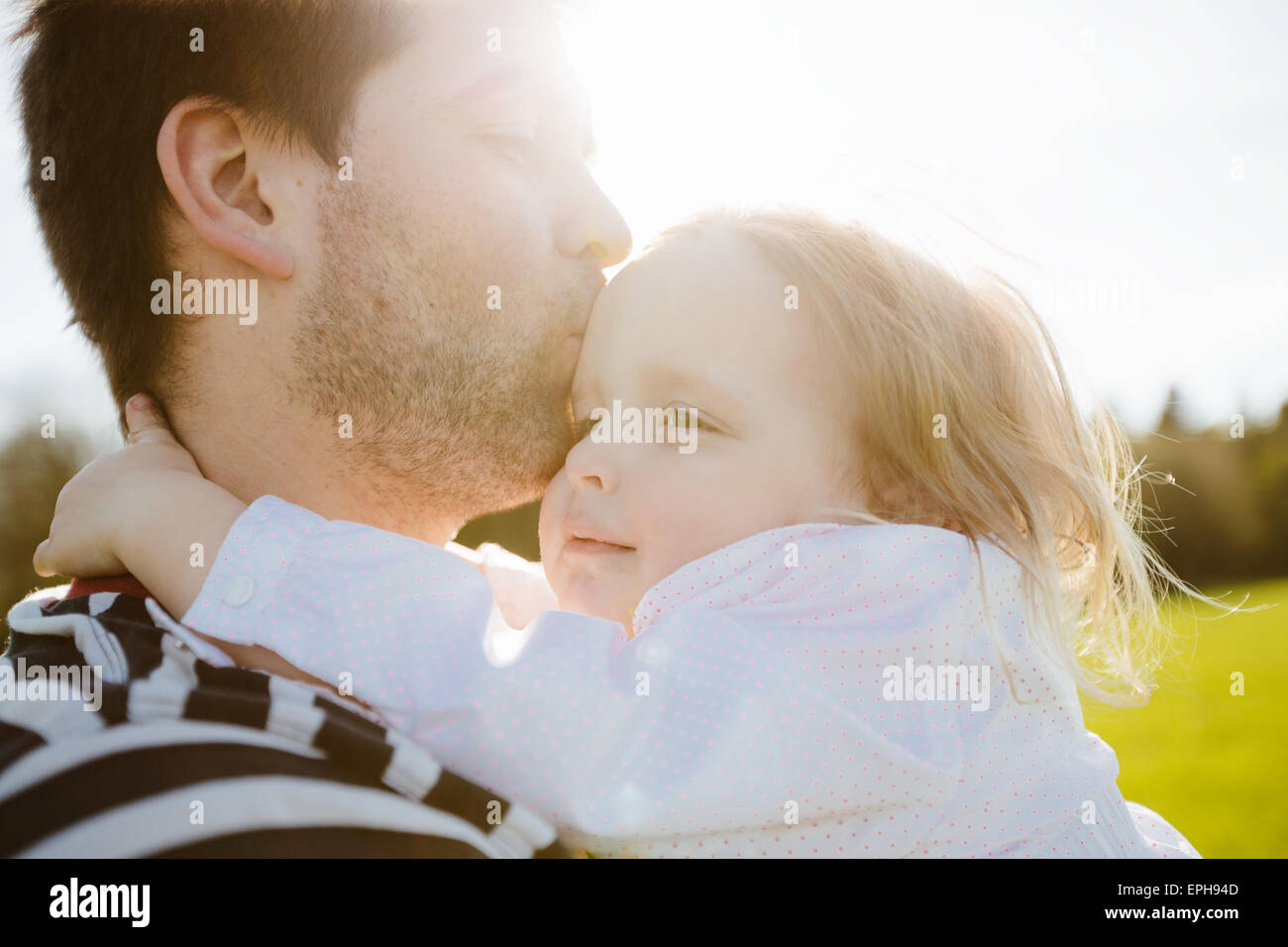 father and daughter in the park Stock Photo - Alamy