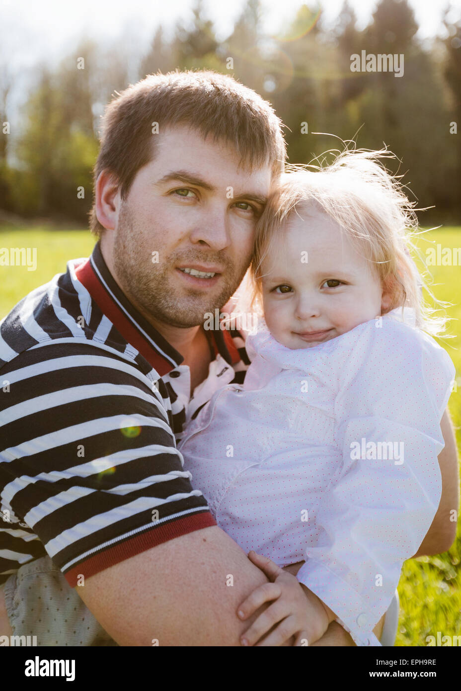 father and daughter in the park Stock Photo - Alamy
