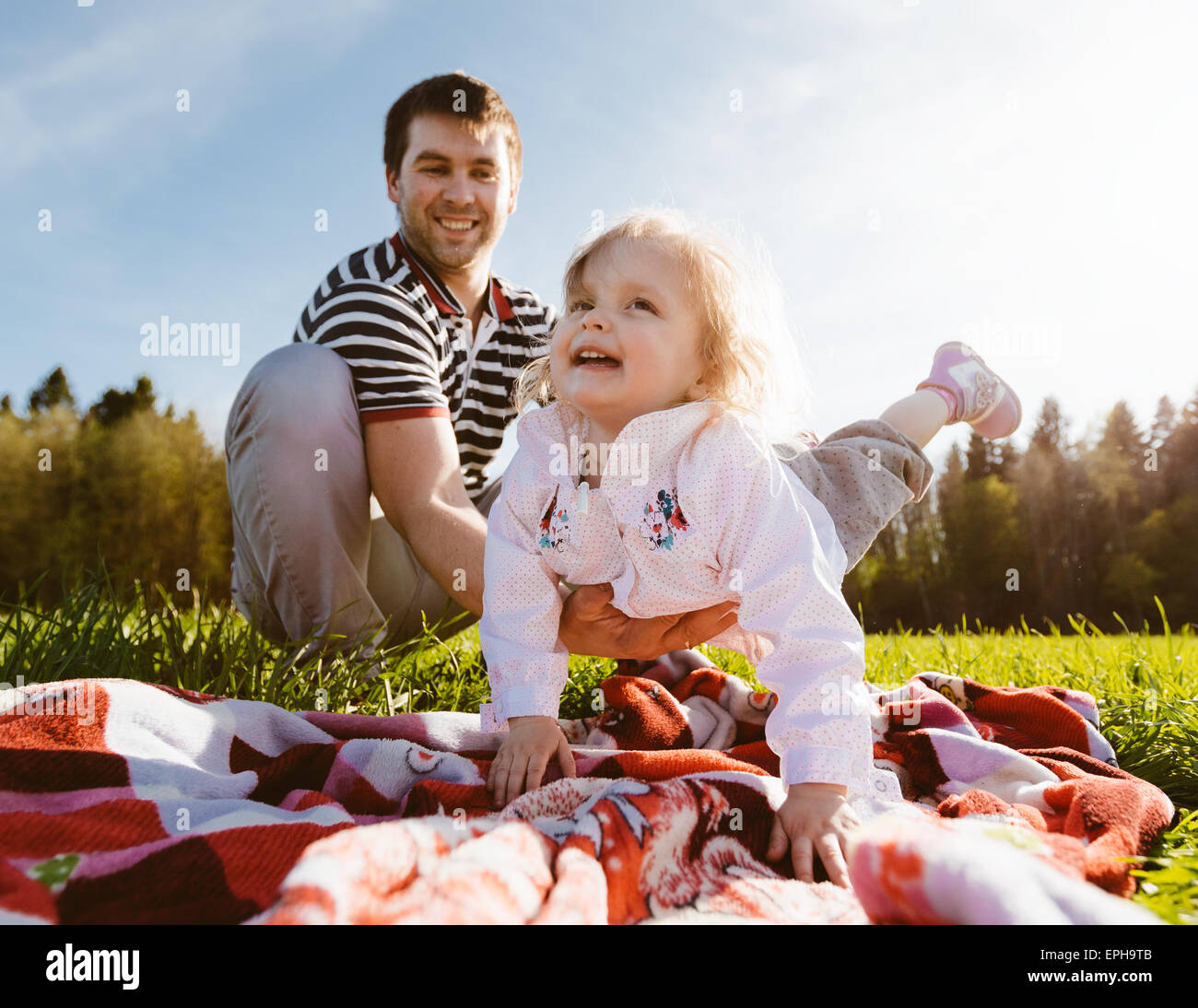 father and daughter in the park Stock Photo - Alamy