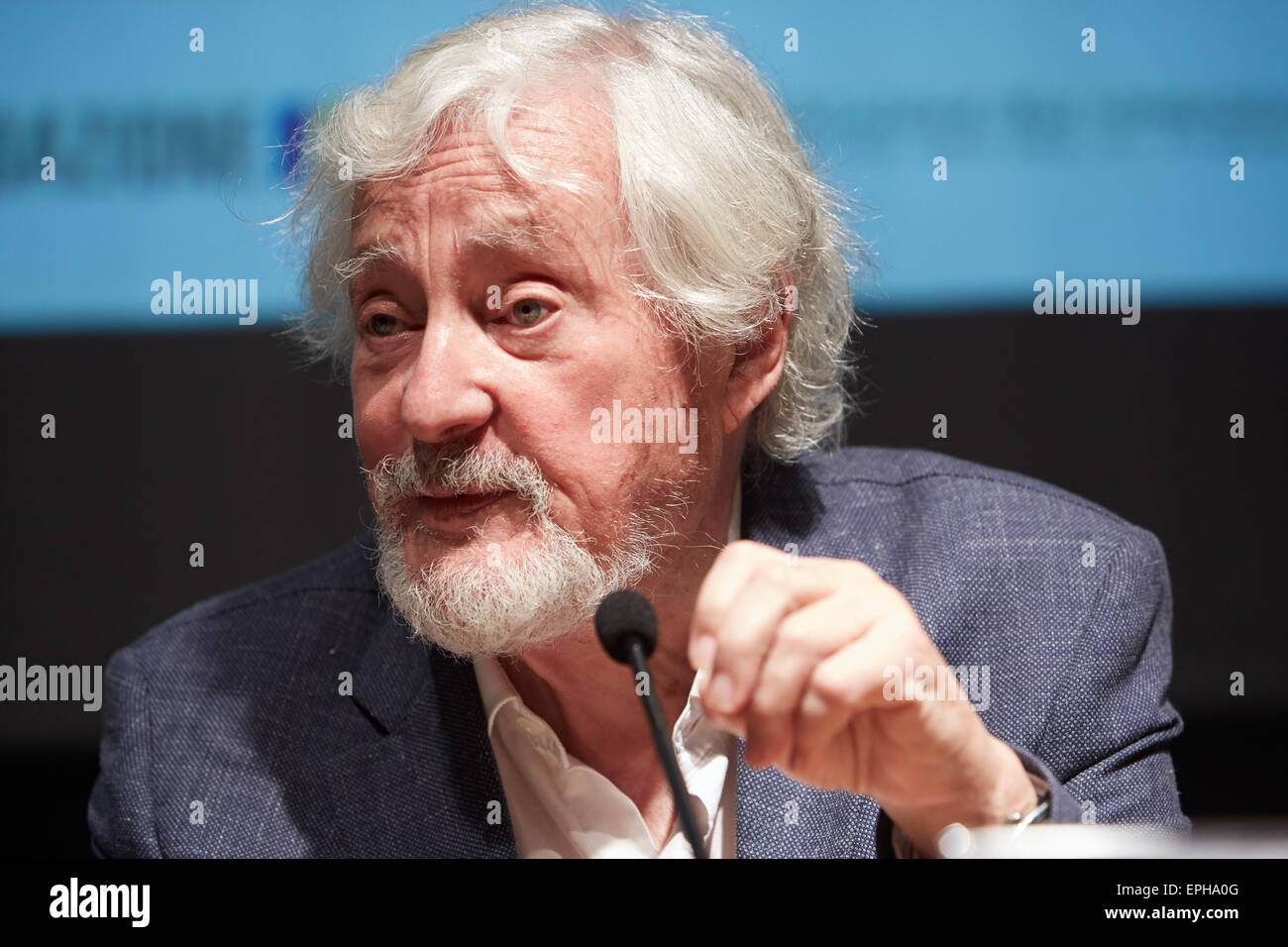 Anthropologist Marc Auge at Salone del Libro, international book fair on May 17, 2015 in Turin. Stock Photo