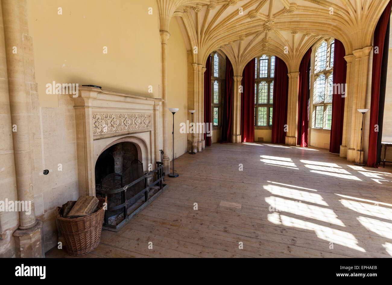 The main living room of Woodchester mansion, Gloucestershire, England Stock Photo