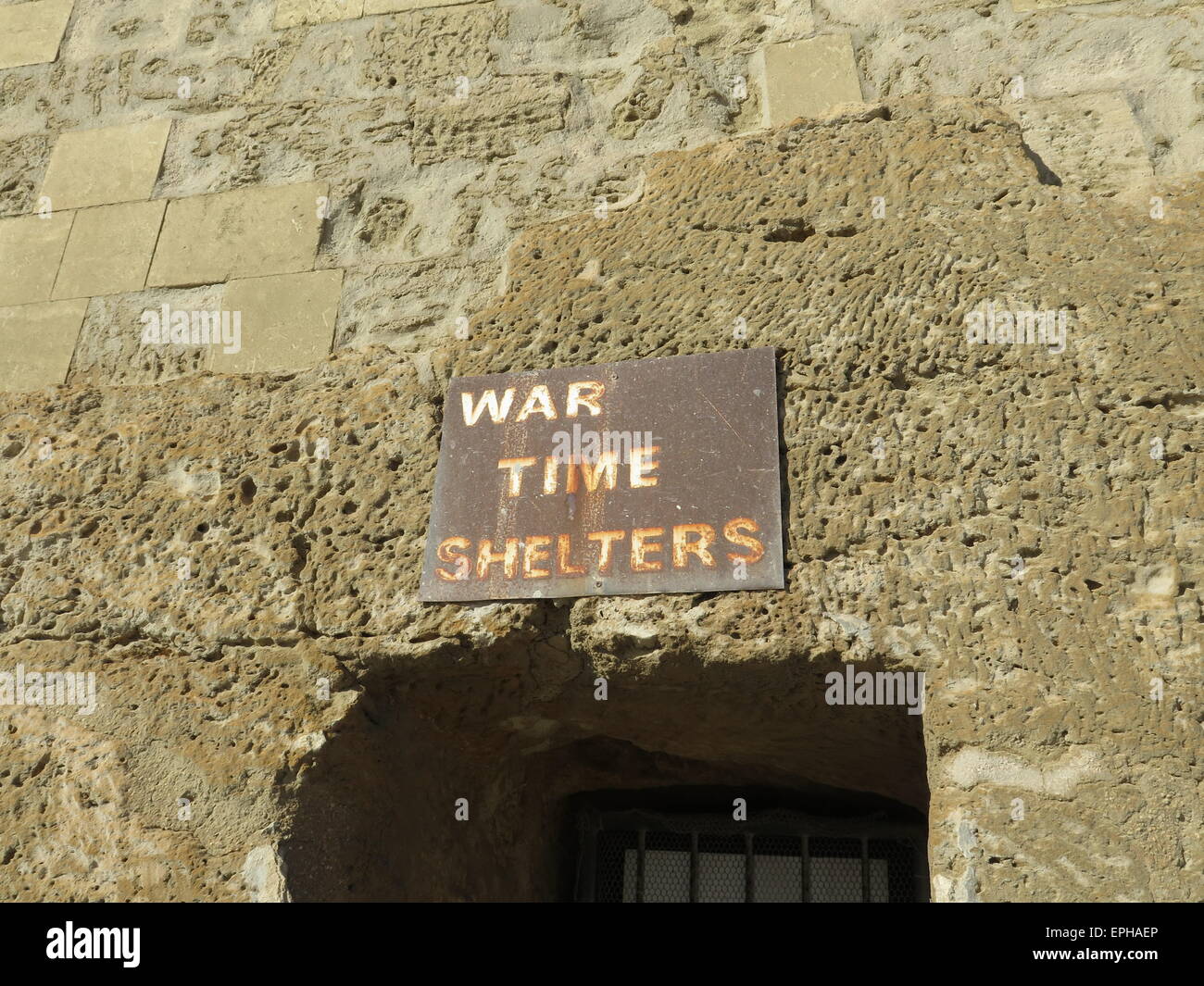 Exterior of Mellieha World War 11 Shelters, Malta Stock Photo