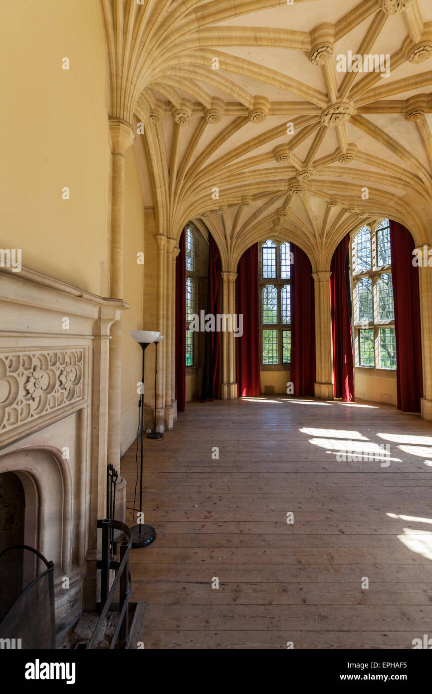 The main living room of Woodchester mansion, Gloucestershire, England Stock Photo