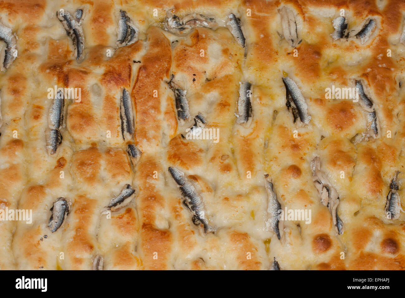 focaccia with anchovies, new type of ligurian focaccia, italian typical food Stock Photo Alamy