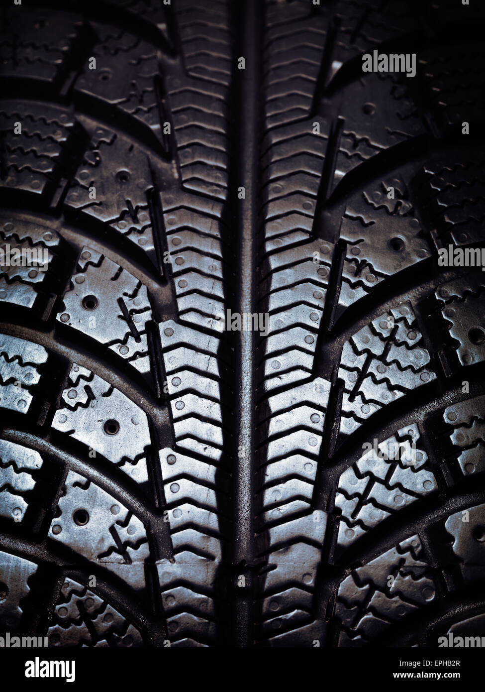 Closeup of a winter snow tire tread Stock Photo