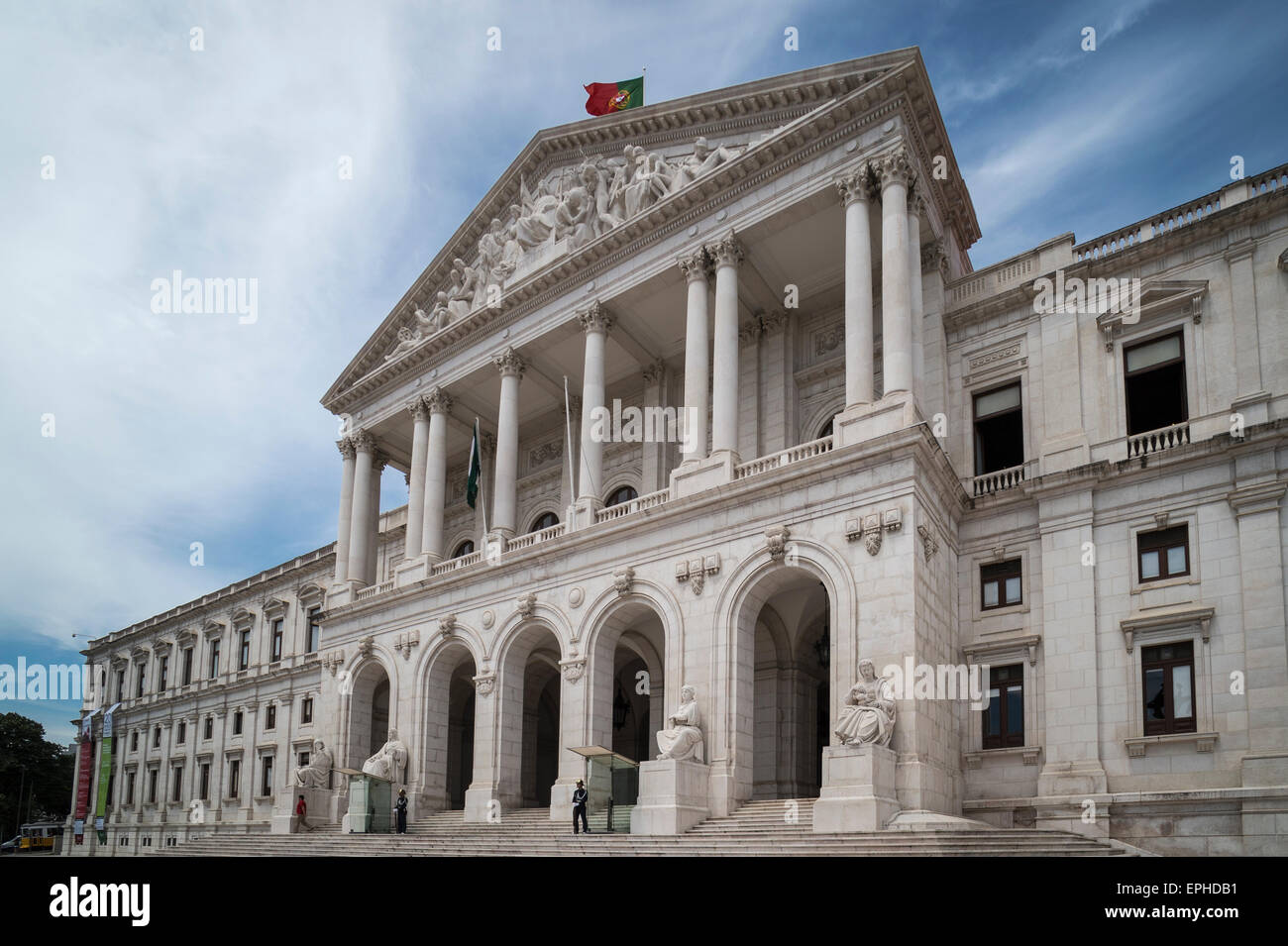 The Palácio de São Bento, 'Saint Benedict's Palace', is the home of the Assembly of the Republic, the Portuguese parliament. Lis Stock Photo