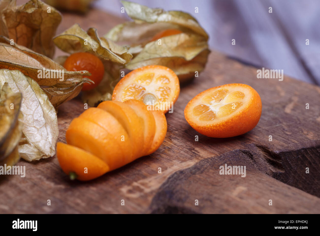kumquat and physalis Stock Photo Alamy