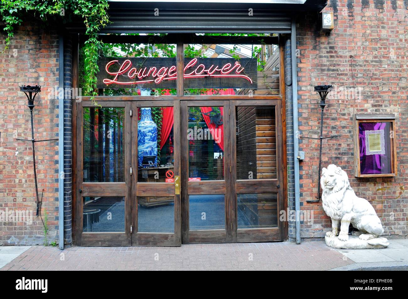 Entrance to Lounge Lover Bar, Shoreditch, London, England, UK Stock Photo