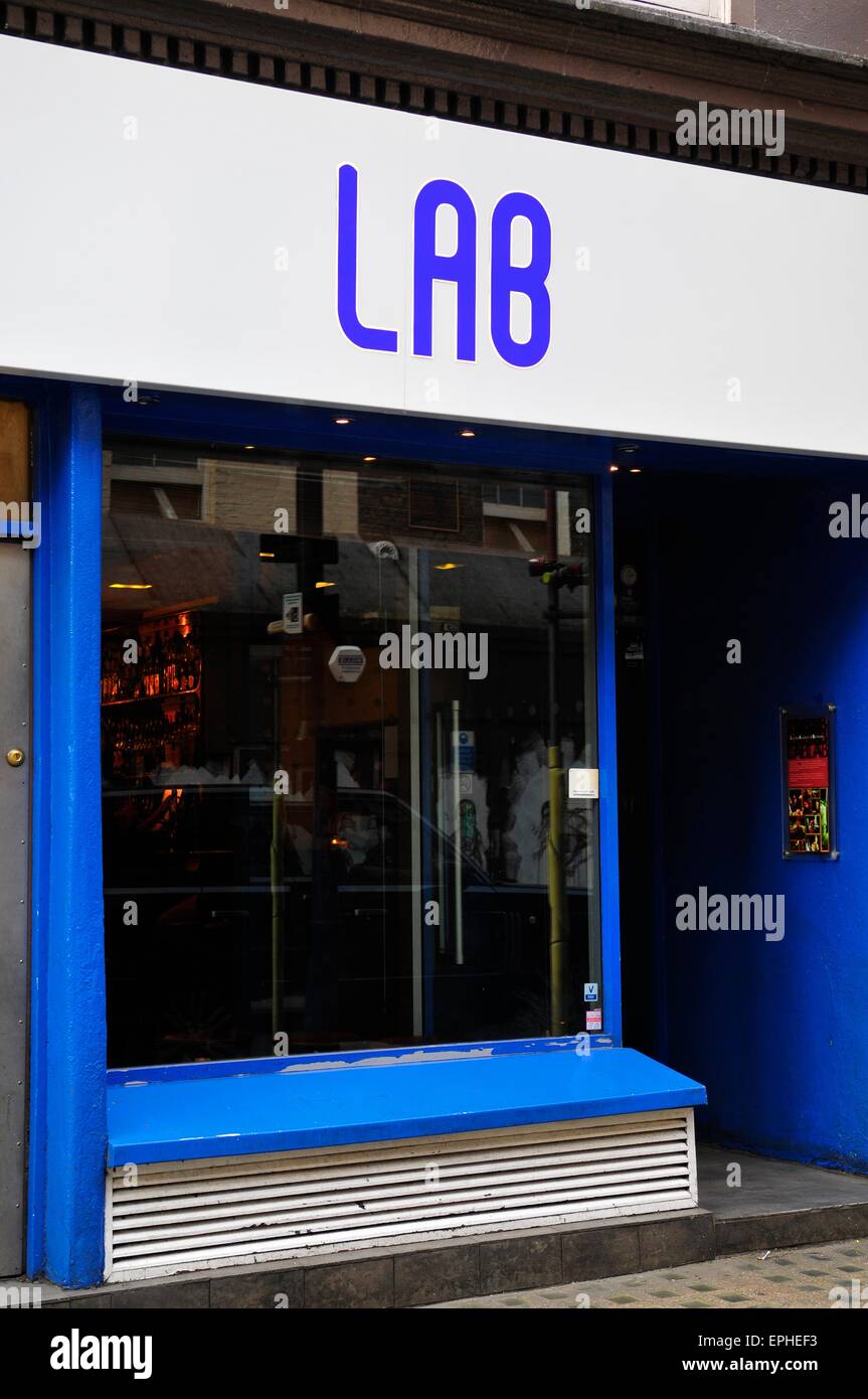 LAB cocktail bar, Old Compton Street, Soho, London, England, UK Stock