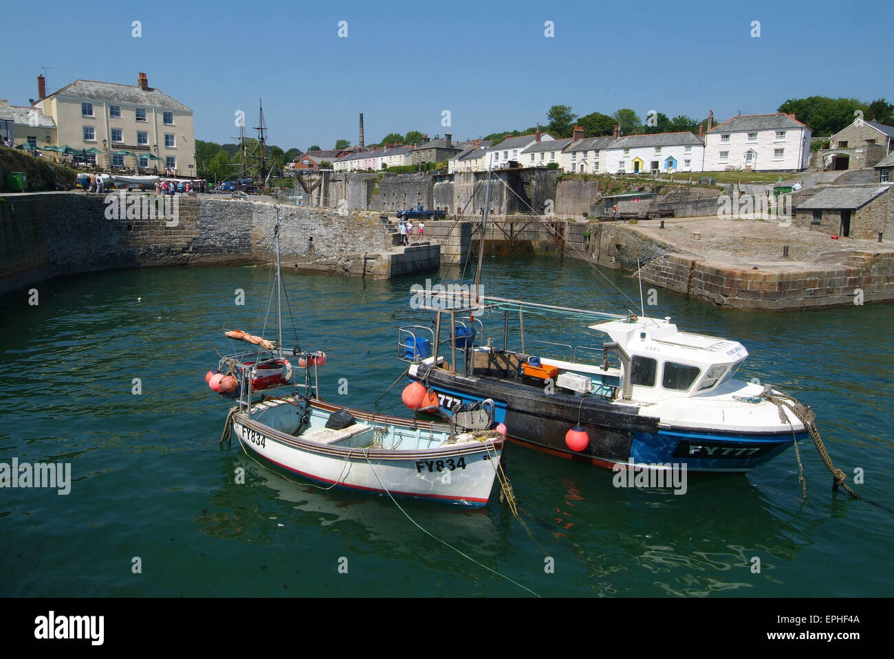 Charleston Harbour near St.Austell,Cornwall,UK,the 18th.century port is a favourite period location for television and film.a UK Stock Photo