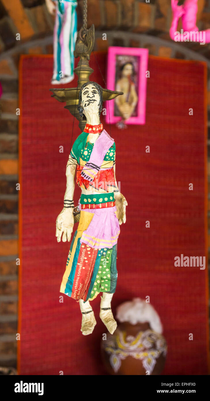 Colourful puppet tourist souvenir displayed at