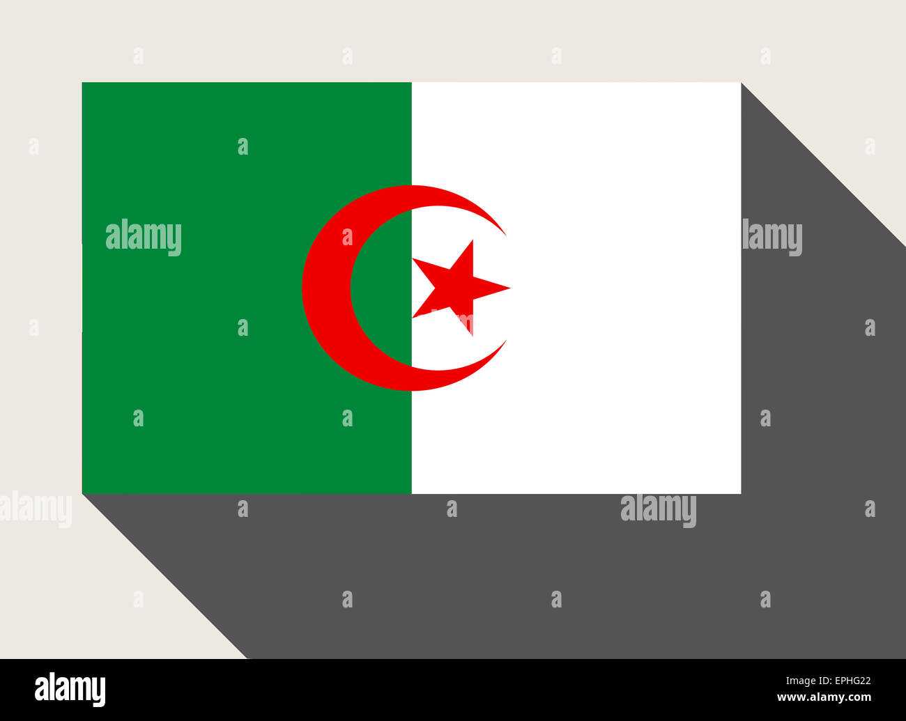 Algeria flag in flat web design style. Stock Photo