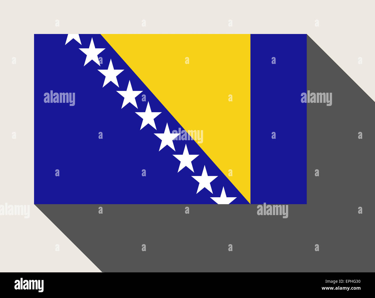 Bosnia and Herzegovina flag in flat web design style. Stock Photo