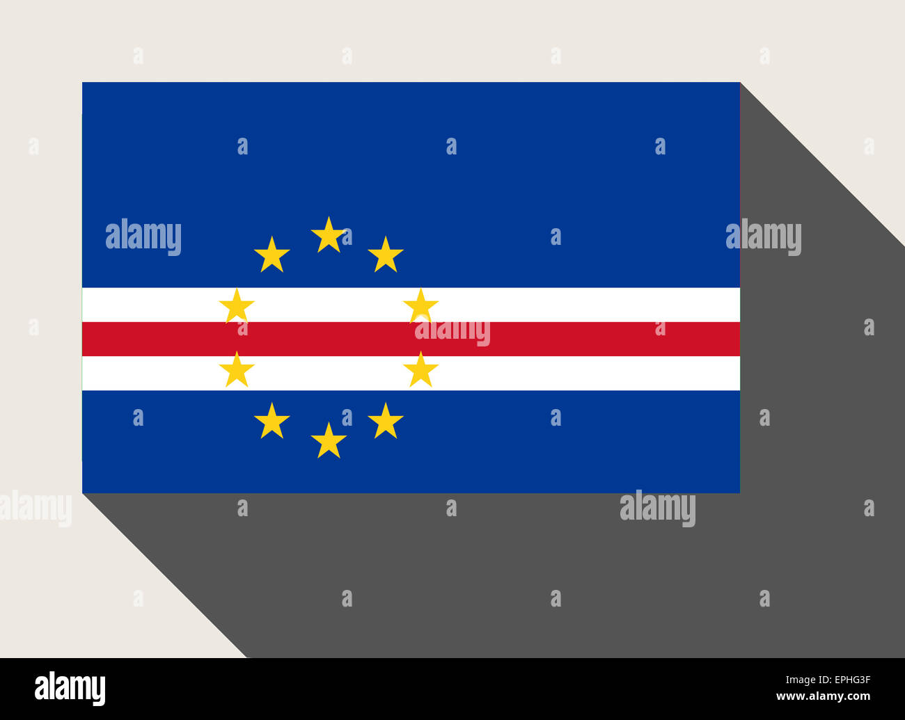Cape Verde flag in flat web design style. Stock Photo