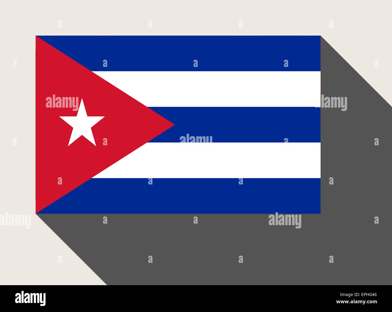 Cuba flag in flat web design style. Stock Photo