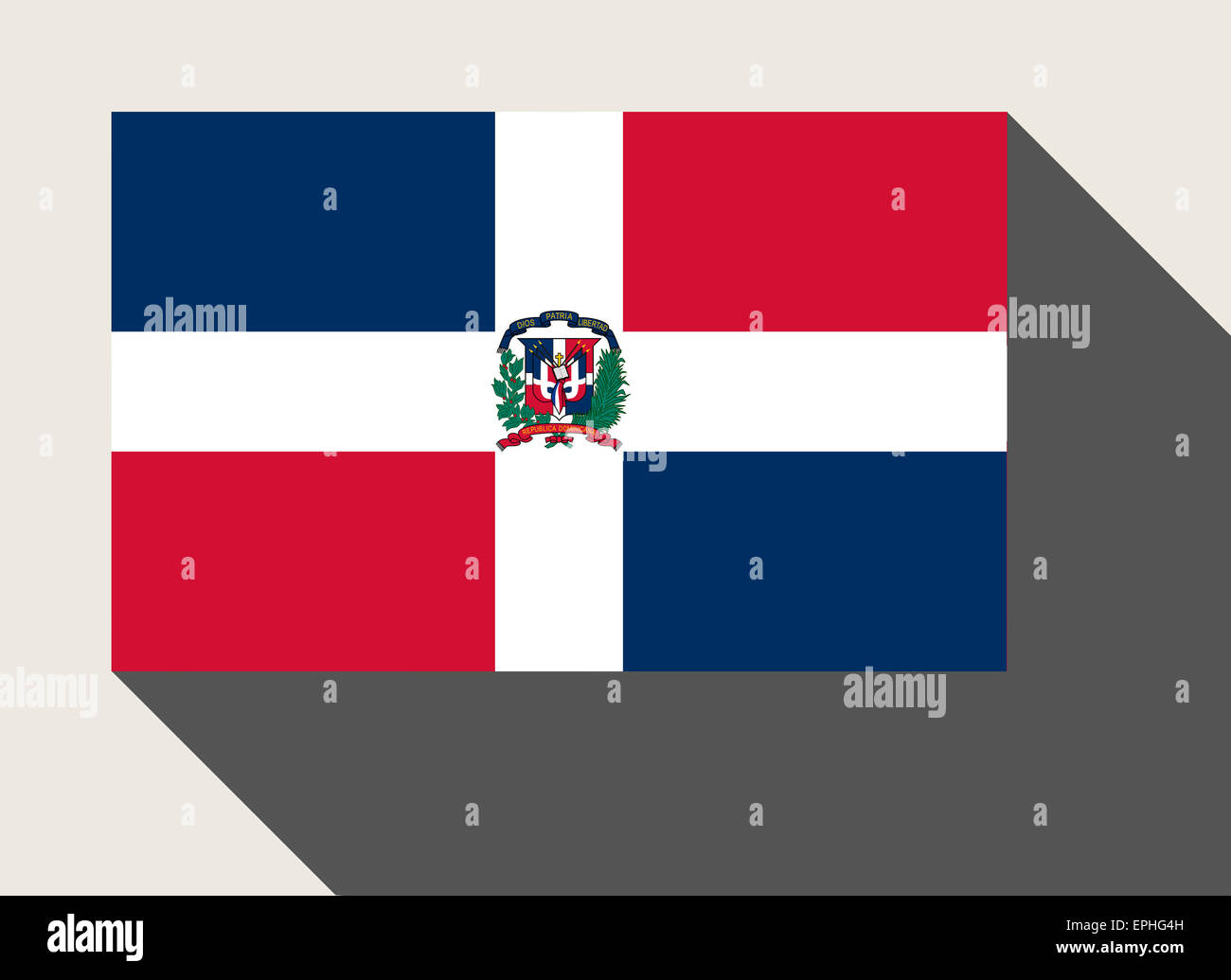 Dominican Republic flag in flat web design style. Stock Photo