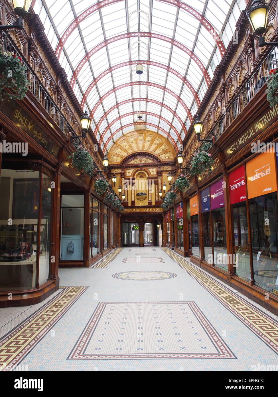 Inside the Central Arcade marketplace of Grainger Town, part of Newcastle upon Tyne, England Stock Photo