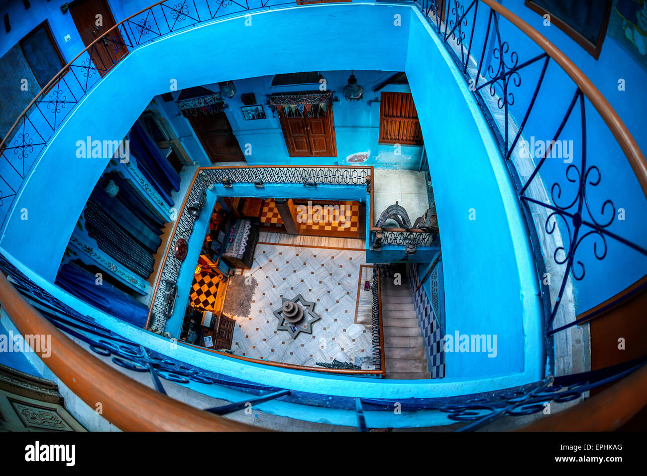 Homestay in Blue city of Jodhpur, Rajasthan, India Stock Photo