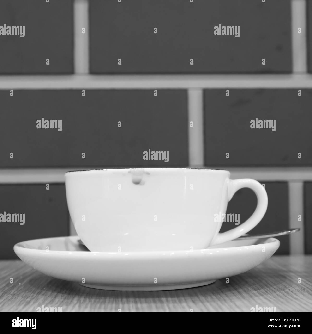 hot cappuccino on wood table Stock Photo Alamy