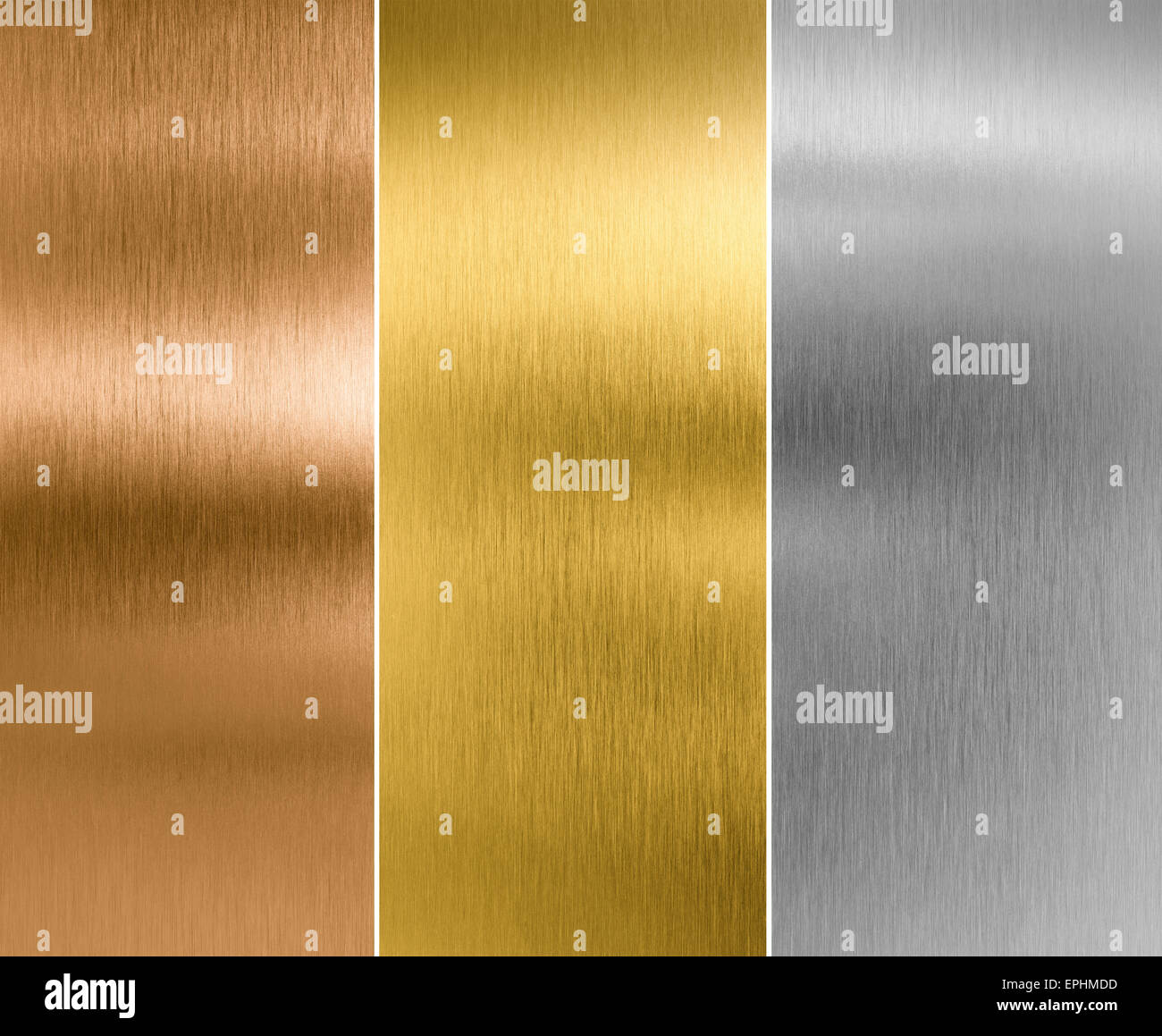 silver, gold and bronze metal texture backgrounds Stock Photo