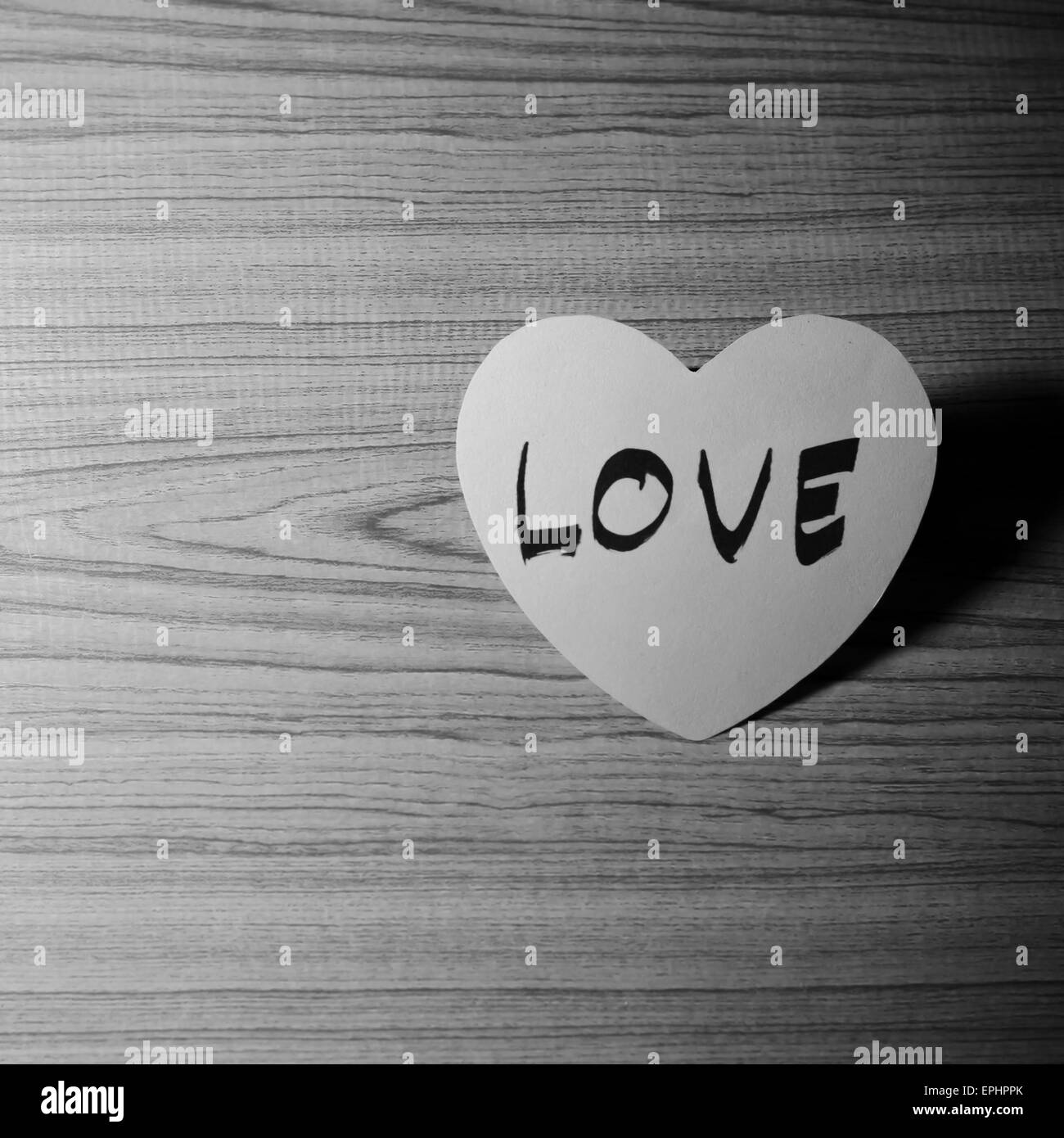 black and white paper heart write love word Stock Photo Alamy