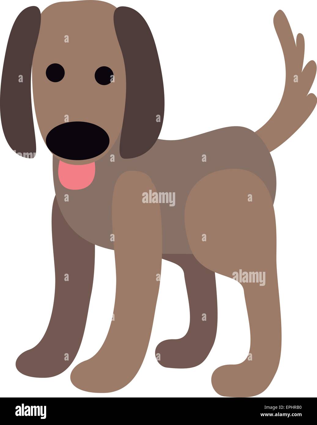 Vector illustration of a dog over white background Stock Vector