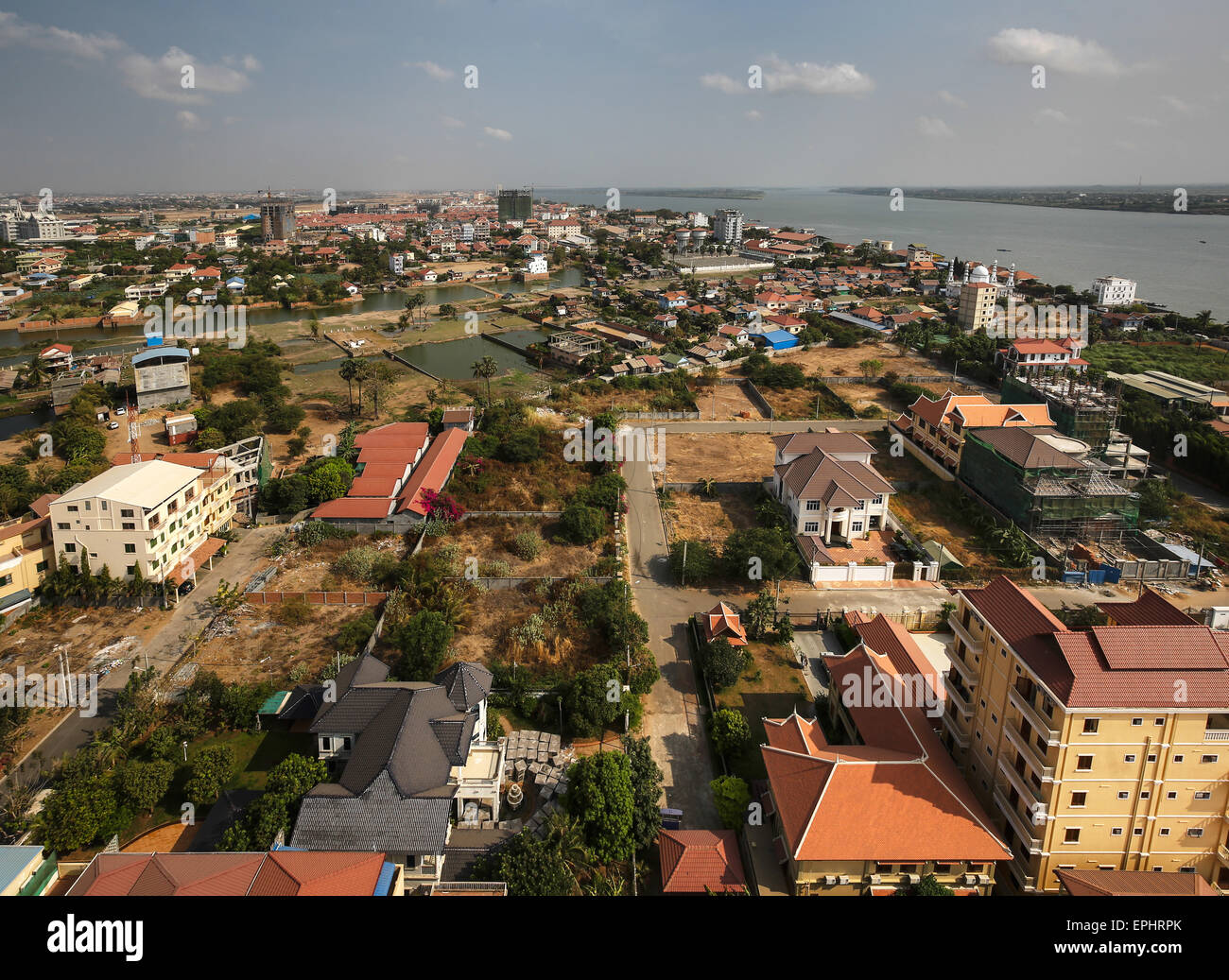 Views of Mekong river and the city, Phnom Penh, Cambodia Stock Photo