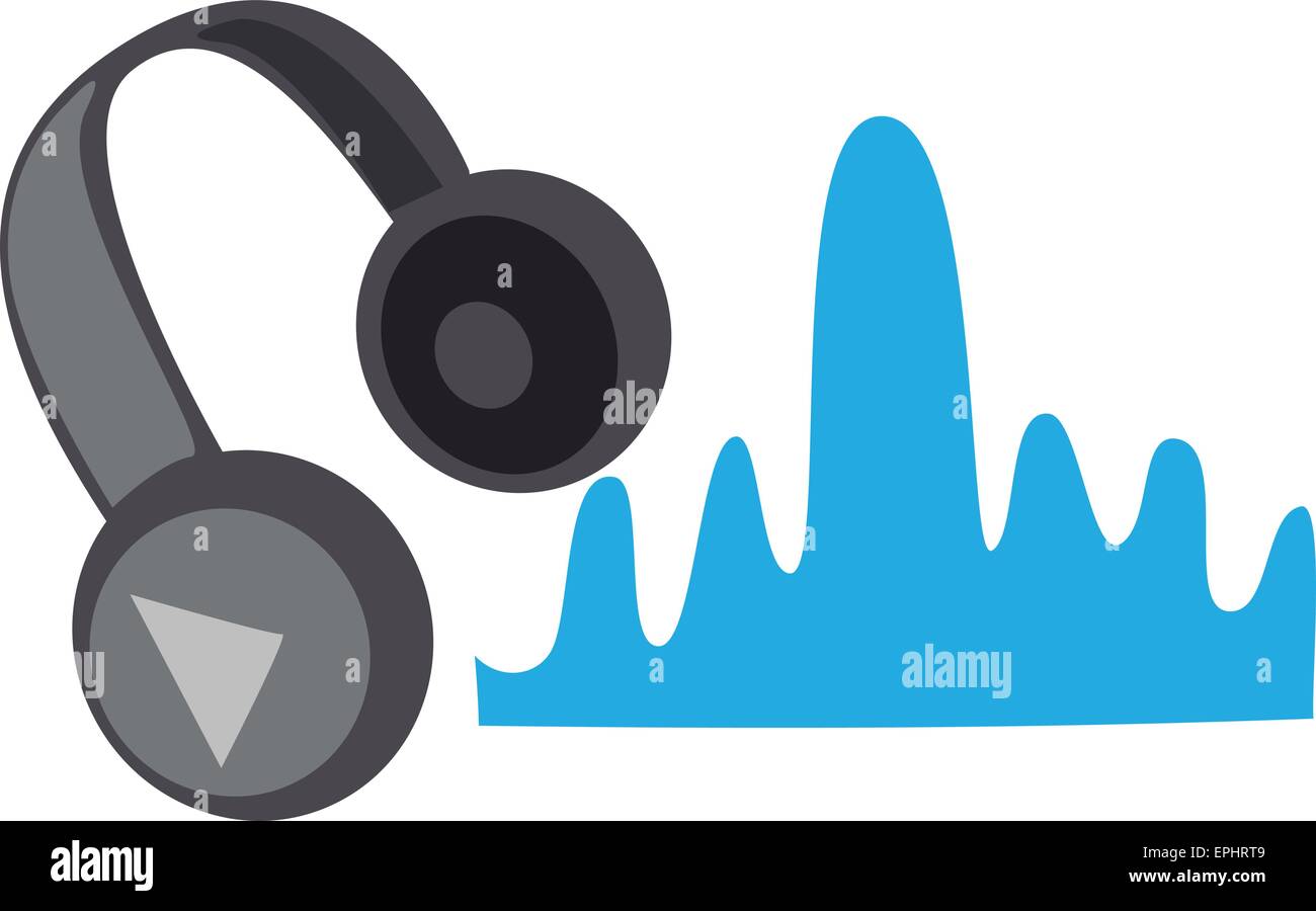 Vector illustration. Headphones isolated over white background Stock ...