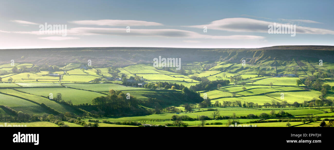 Lenticular clouds over Danby Rigg, Danby Dale, NYM, May 2015 Stock Photo
