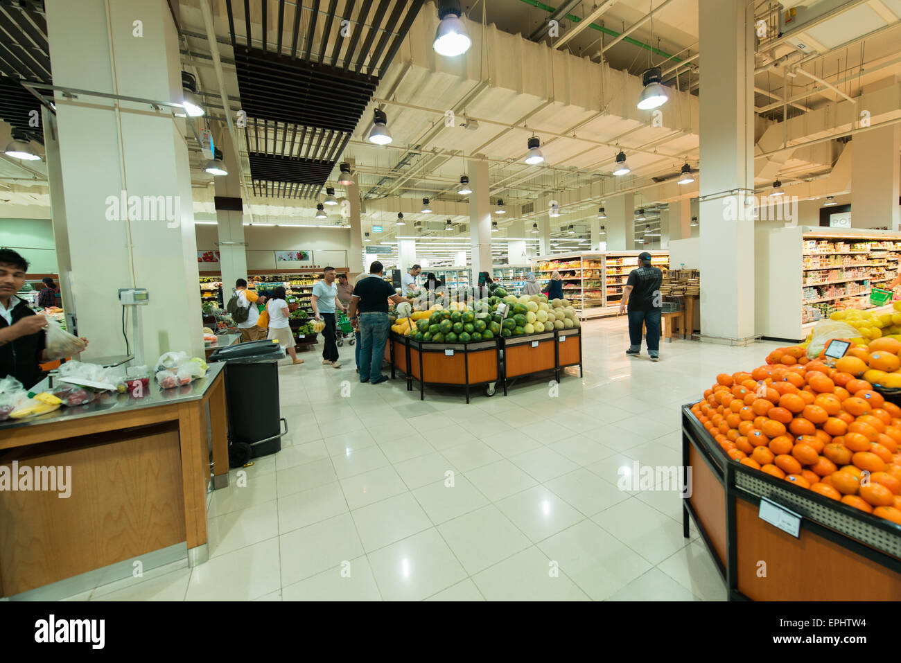 Dubai - AUGUST 8, 2014: Dubai Supermarket Waitrose on August 8 in Dubai, UAE. Dubai Supermarket Waitrose is the largest supermar Stock Photo