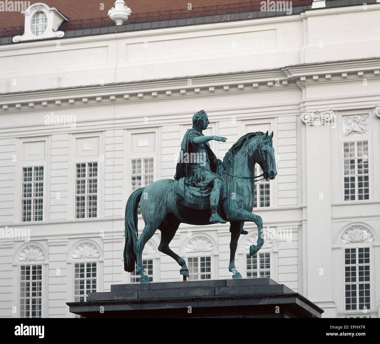 Joseph II (1741-1790). Holy Roman Emperor. Statue by sculptor Franz Anton Zauner (1746-1822). Vienna. Stock Photo