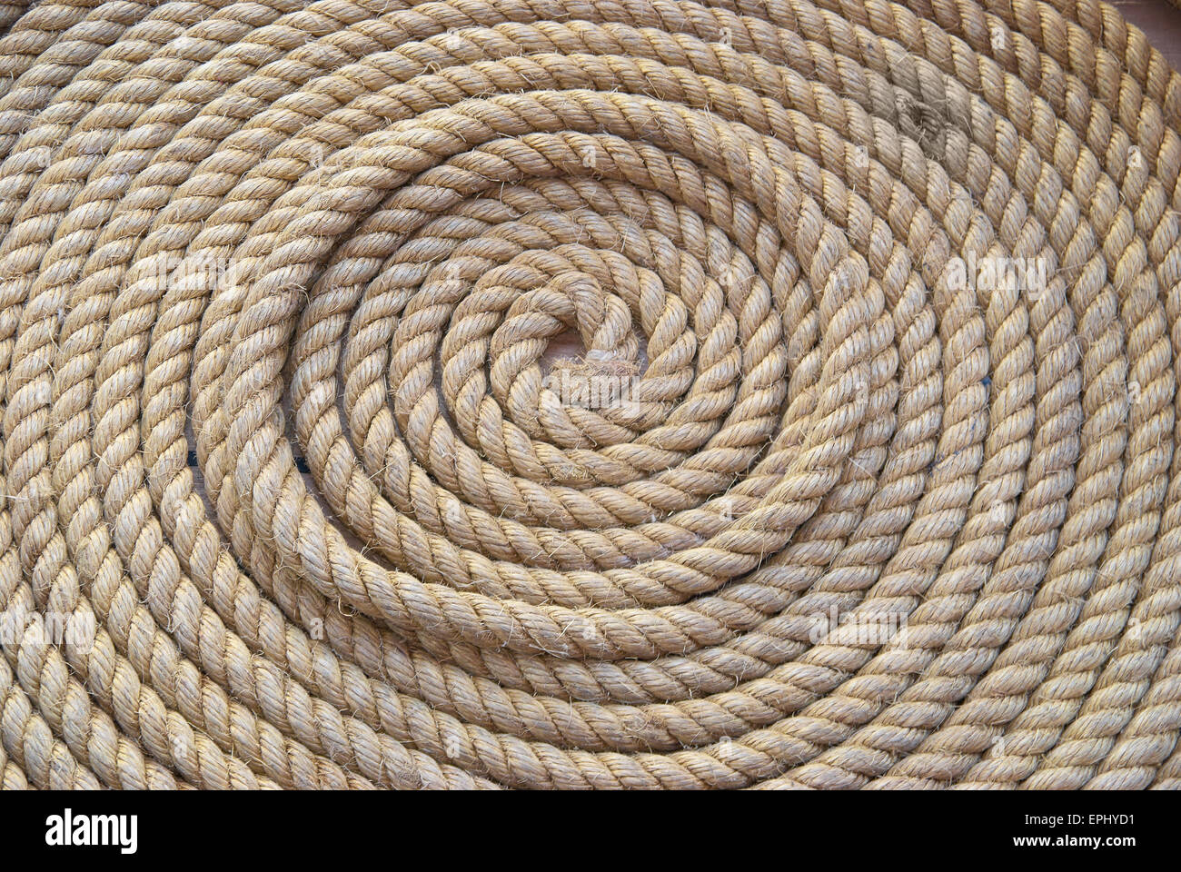 Circle bunch of ship rope Stock Photo