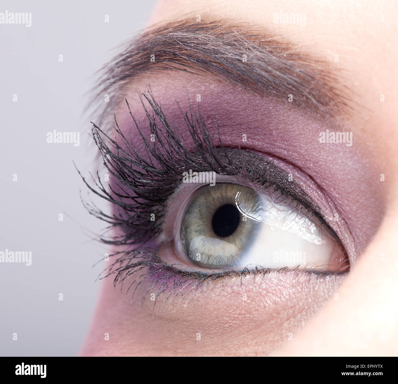 Close-up shot of female eye make-up Stock Photo
