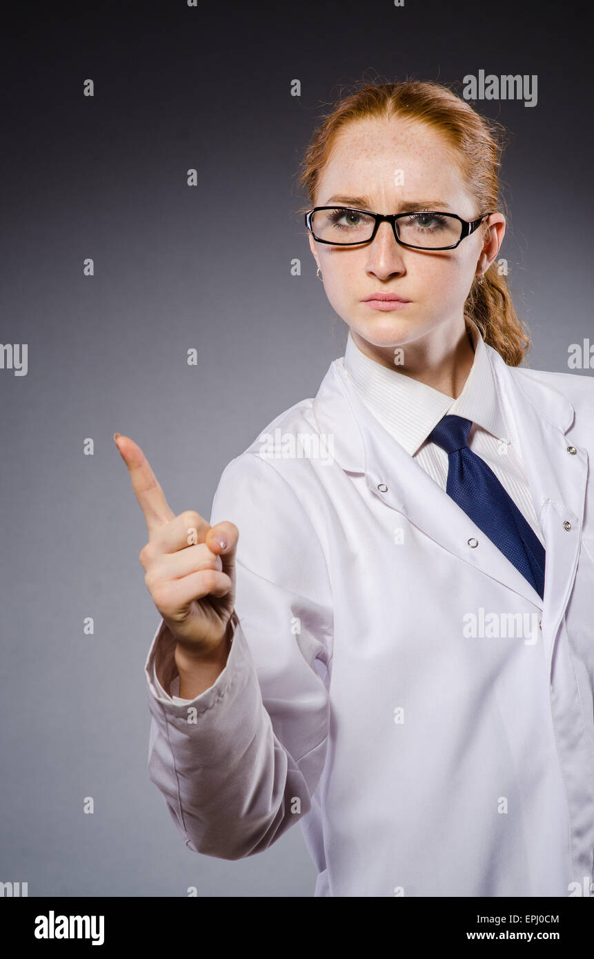 Angry woman doctor in white hi-res stock photography and images - Alamy
