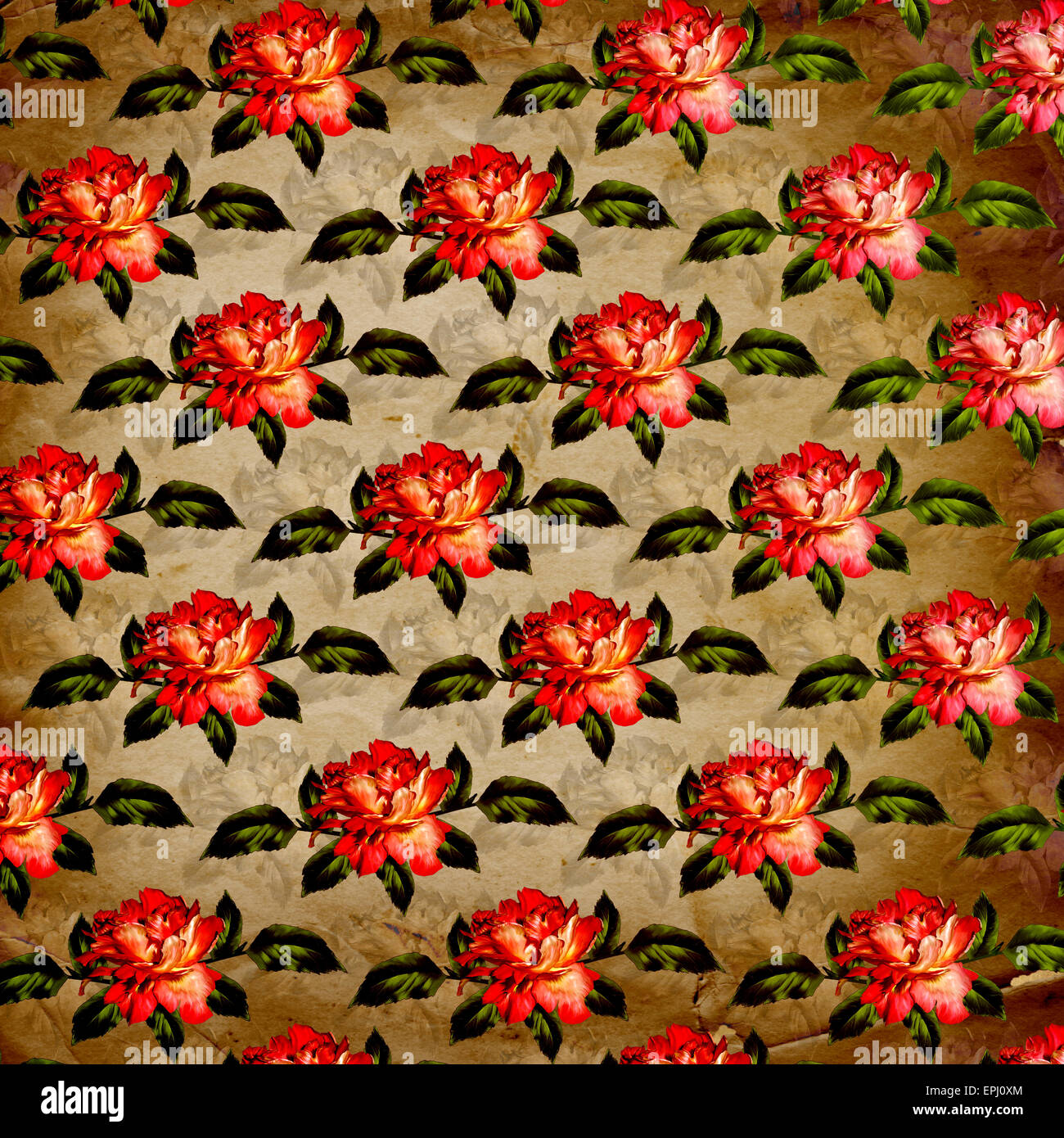 Grunge vintage background with flowers for design Stock Photo - Alamy