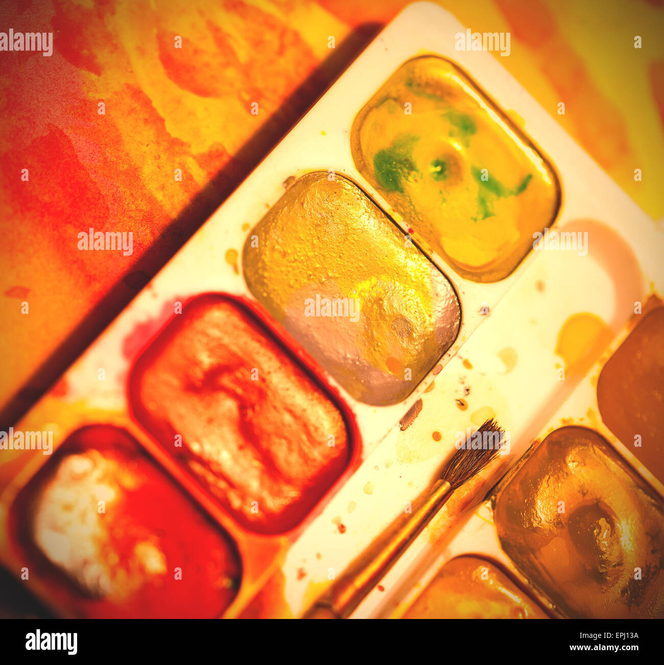 set of watercolor paints Stock Photo Alamy