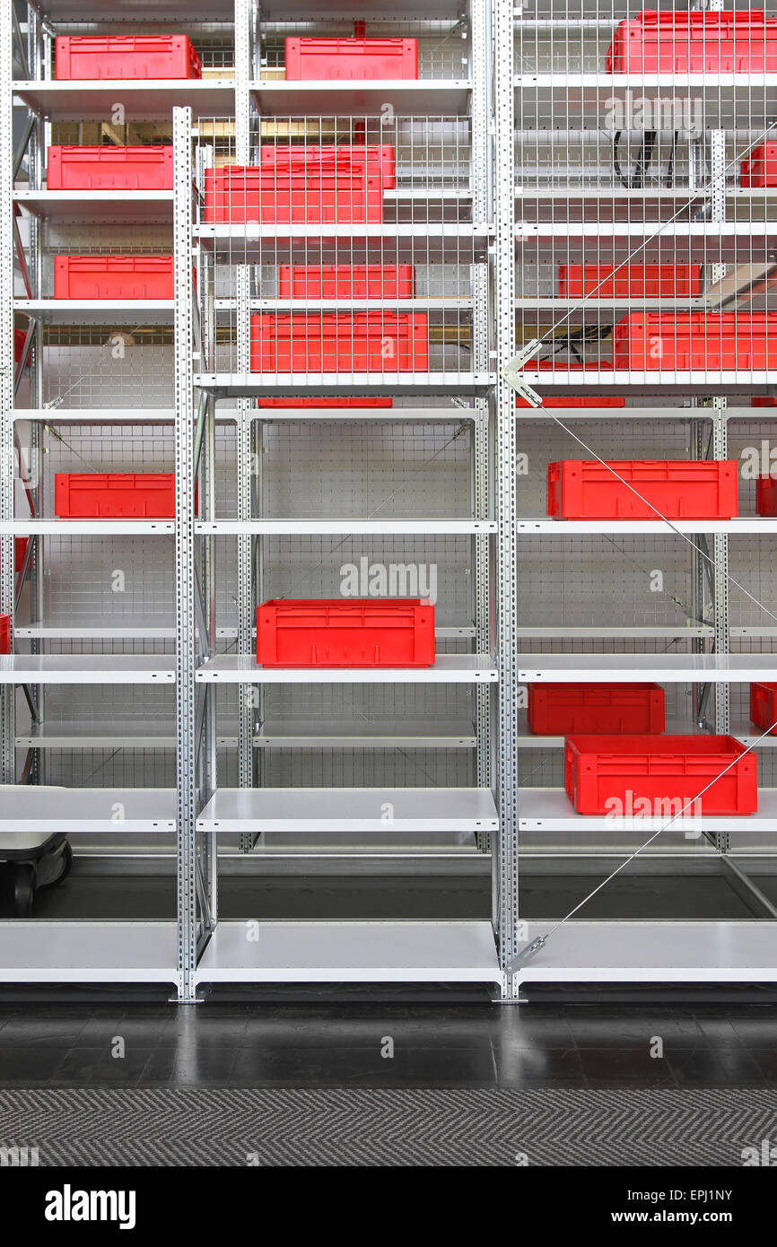 Red crates storage Stock Photo Alamy