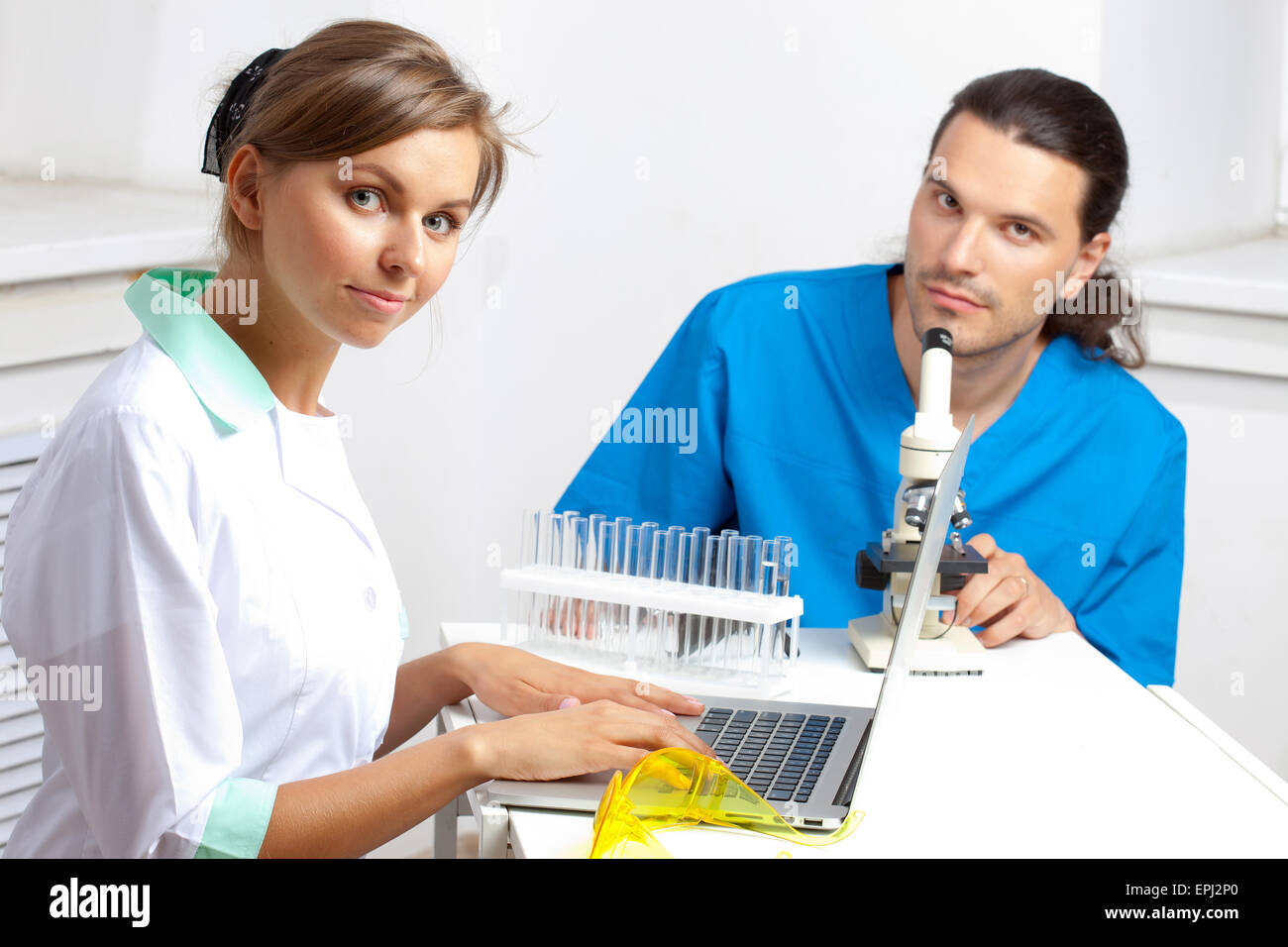 group of scientists Stock Photo