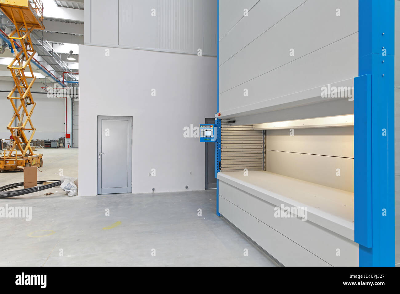 Warehouse shelving system Stock Photo