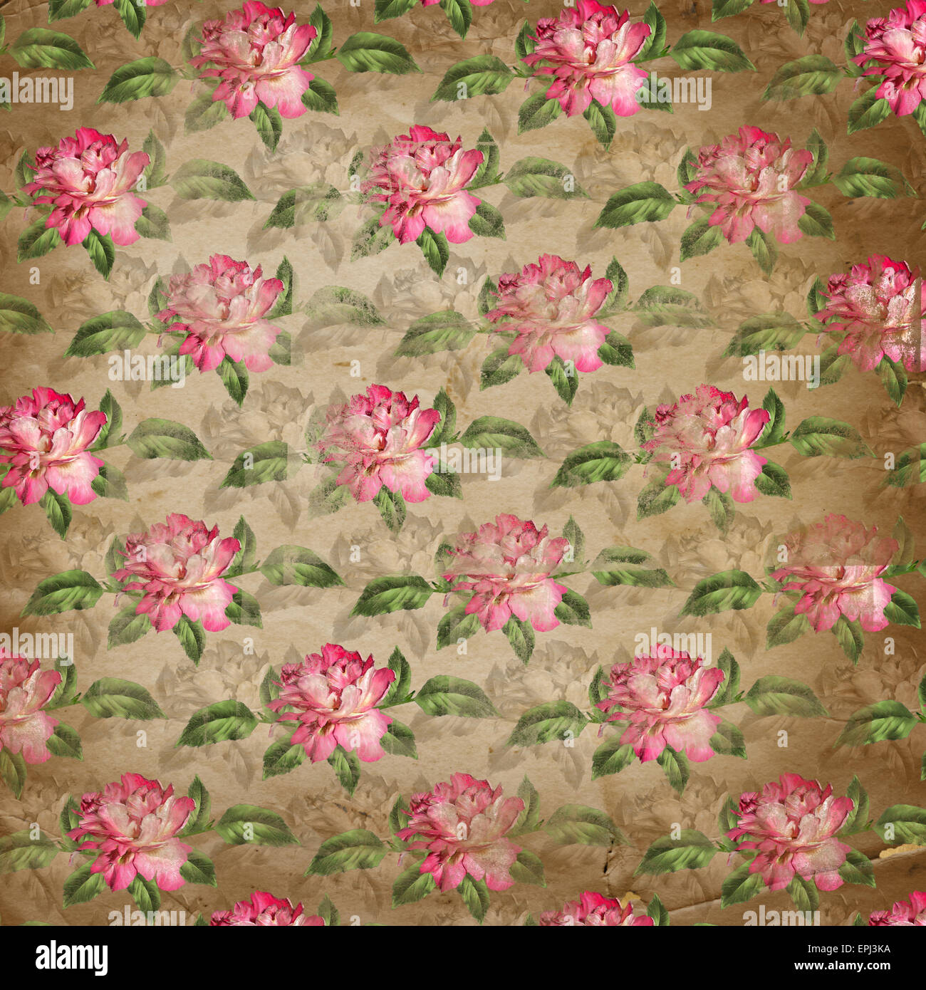 Grunge vintage background with flowers for design Stock Photo - Alamy