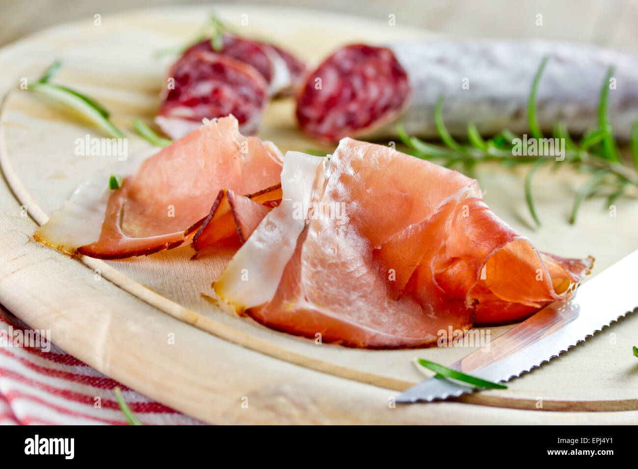 salami and bacon Stock Photo Alamy