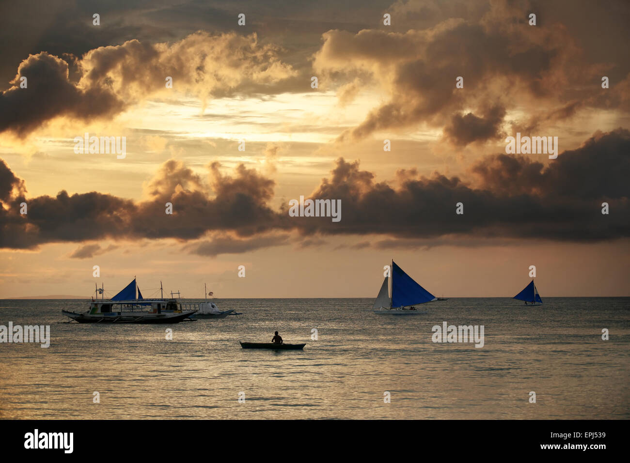 Boracay island outrigger hi-res stock photography and images - Alamy