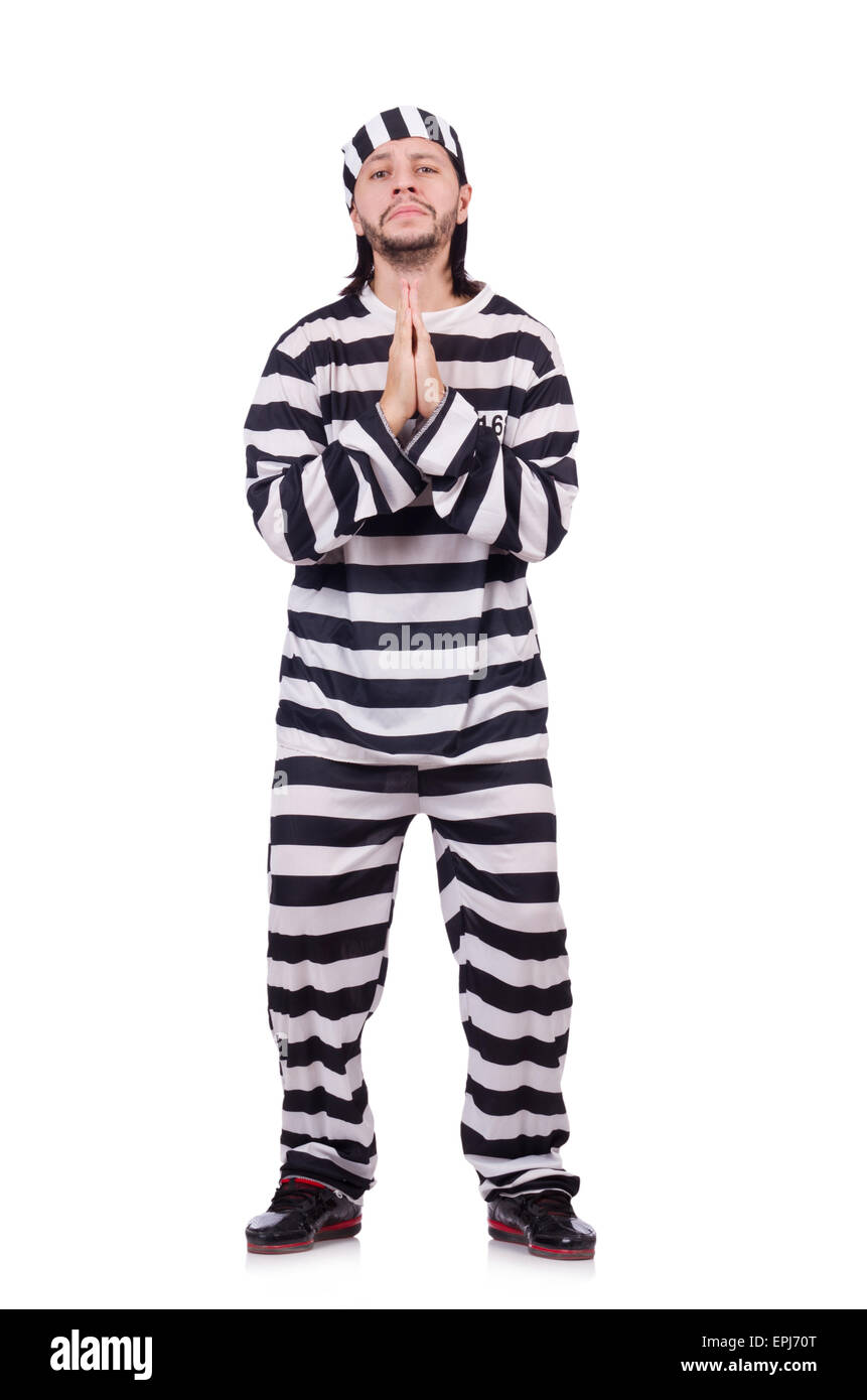 Prison inmate isolated on the white background Stock Photo
