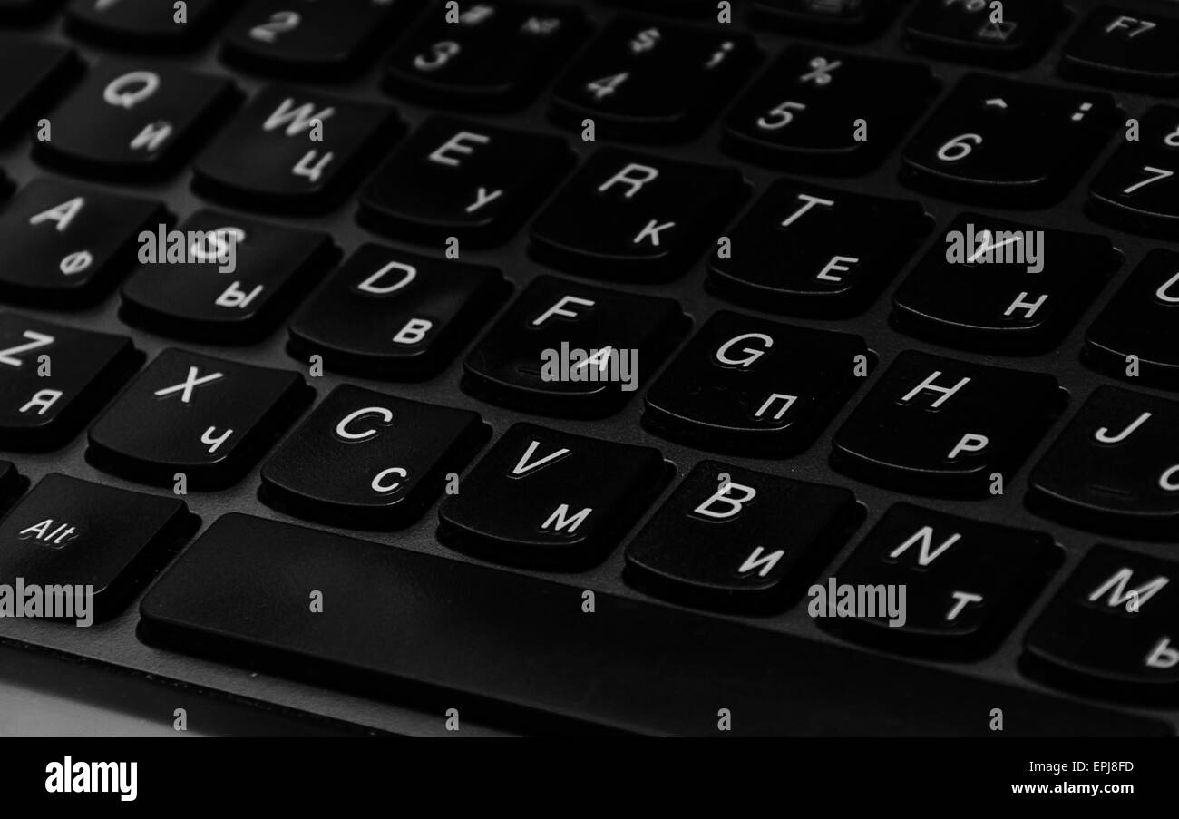 black and white photo of the black keyboard Stock Photo Alamy