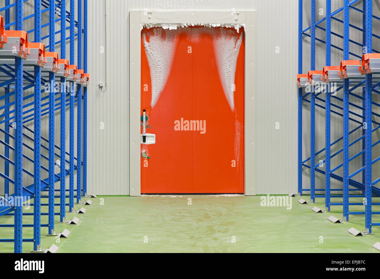 Warehouse freezer door Stock Photo